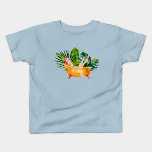 Catfished | Reverse Mermaid in Bathtub Watercolor Kids T-Shirt